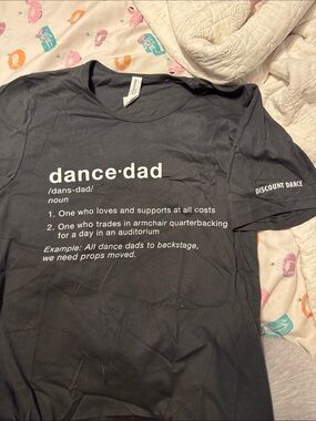 Dance Dad Graphic Short Sleeve Tee Dark Grey New in Plastic size small